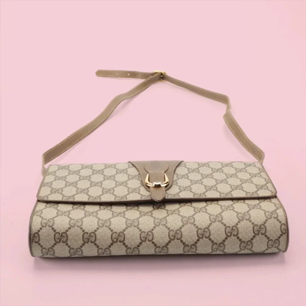 RARE Gucci Accessory Collection GG Supreme Monogram Flap Shoulder Bag - Picture 4 of 9